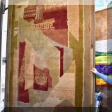R99. Masterloom handcrafted wool rug with Greek column design. Made in Nepal.